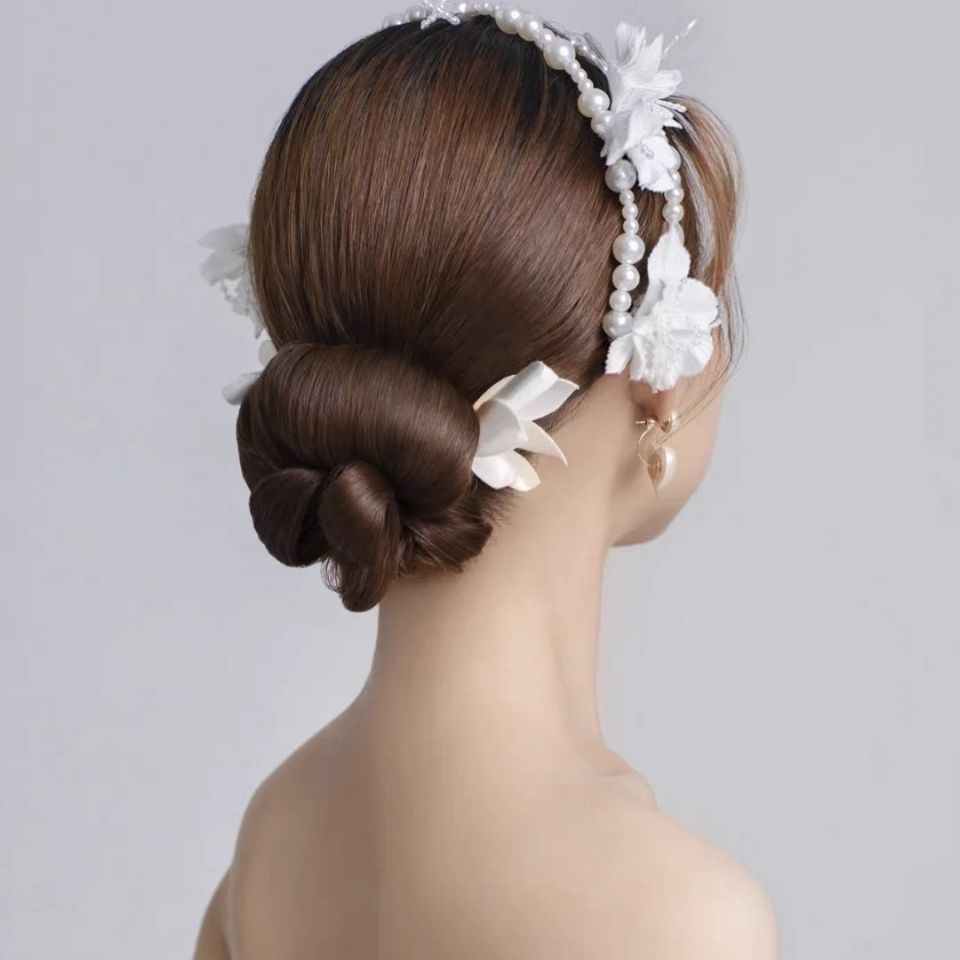 Băng Đô Hoa Trà Đính Ngọc Trai Nhân Tạo Co Giãn Chống Trượt / Thanh Lịch Cho Cô Dâu