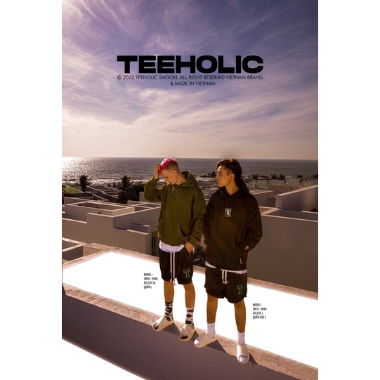 Áo Hoodie Unisex Thêu Logo TeeHolic Màu Xanh Rêu