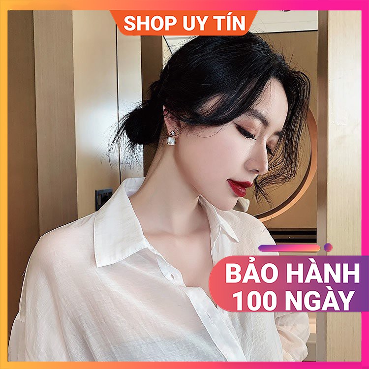{Cao Cấp} Bông Tai Bạc 925 Cao Cấp - Khuyên Tai Bạc Nữ Đẹp - Hoa Tai Bạc - iLita.vn (ILITABS013)