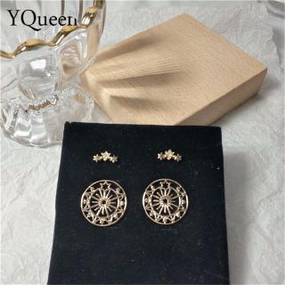 Khuyên Tai Kim Loại Hình Vòng Đu Quay Đính Đá Phong Cách Retro