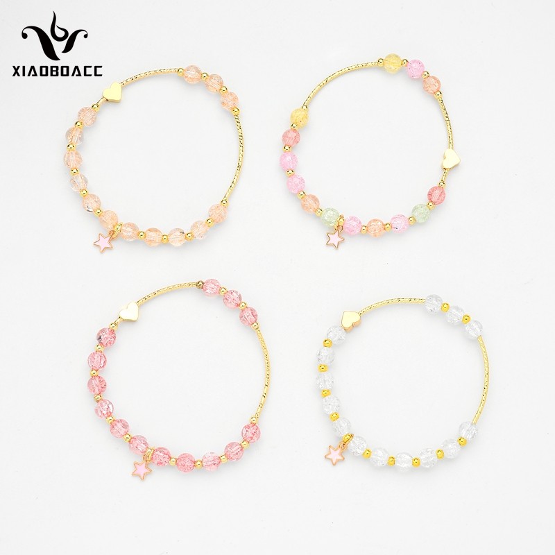 XiaoboACC Vòng Tay Đính Đá Mặt Hình Ngôi Sao Xinh Xắn Dành Cho Nữ | BigBuy360 - bigbuy360.vn