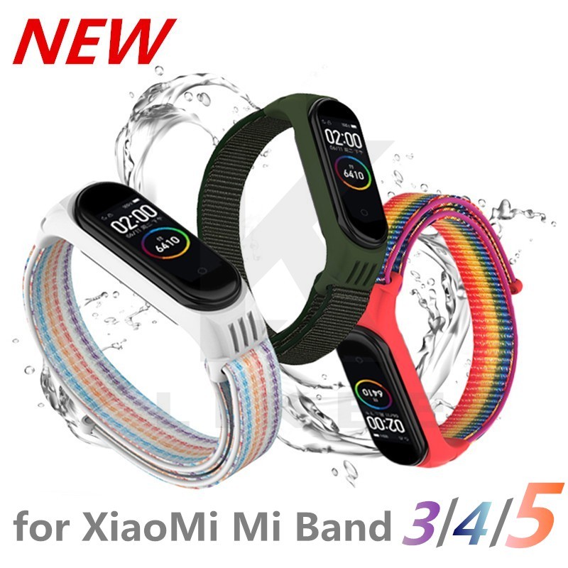 Dây Đeo Sợi Nylon Cho Đồng Hồ Thông Minh Xiaomi Mi Band 5 4 3 4 5 Mi Band 3 5