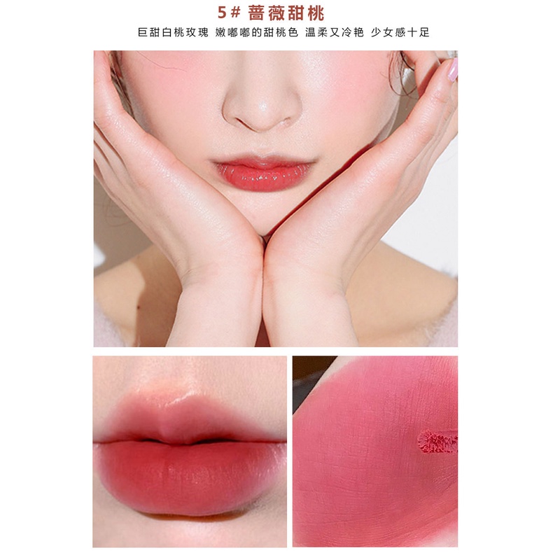 [Hàng mới về] Son kem lì CVZ hiệu ứng phủ sương nước ánh gương dễ thương không làm khô môi