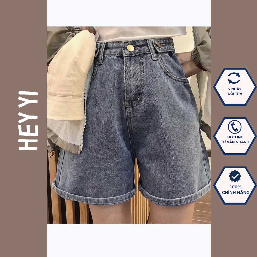 Quần Jean Ngố Lửng Ống Rộng may gấu phong cách Hàn Quốc