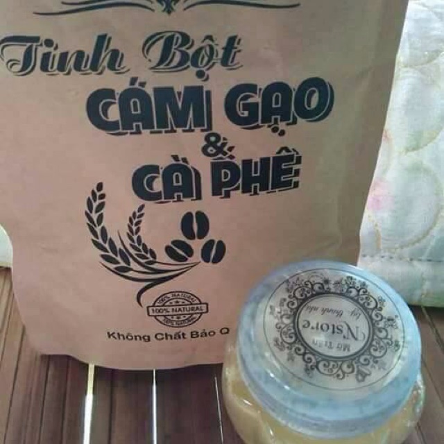 Combo cám gạo và phê + mỡ trăn n'store nguyen chất