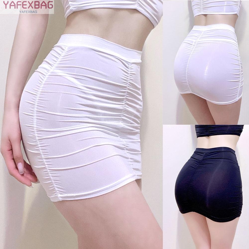Skirt Elastic Waistband Lingerie Micro Club Mini Skirt Nightwear Nylon