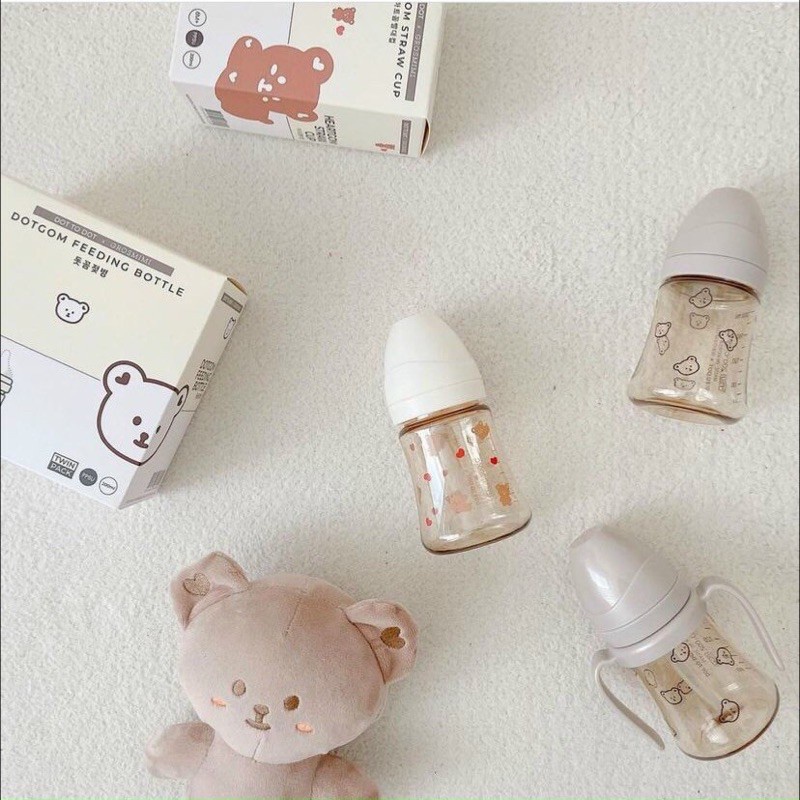 Bình sữa Grosmimi bản gấu Hàn Quốc PPSU 200ml 300ml cho bé - Made in Korea &lt;tách set&gt;