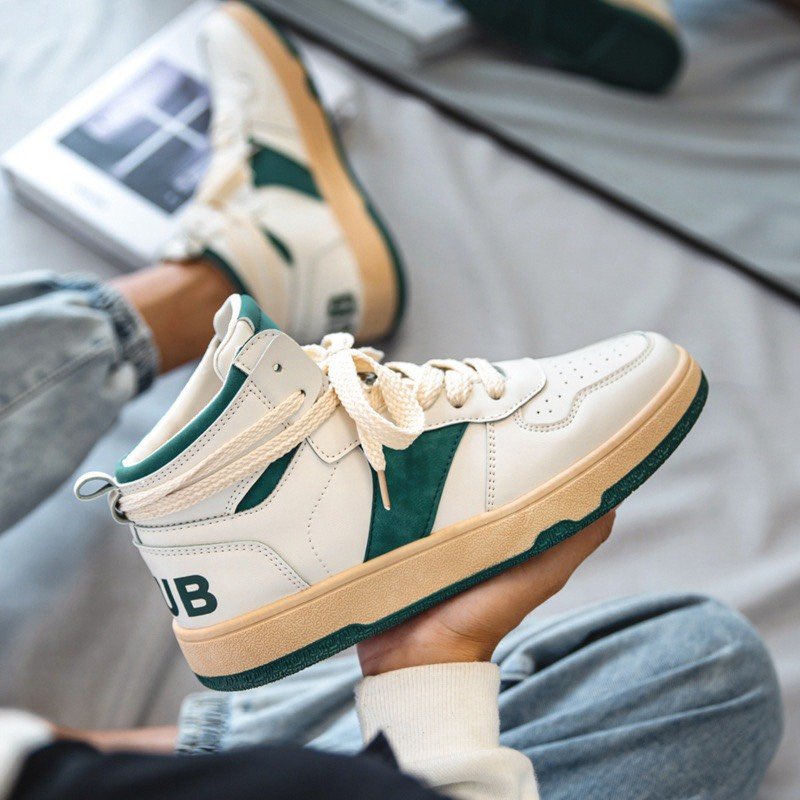Giày Nam Thể Thao Sneaker Cổ Cao BAUB Buộc Dây Xu Hướng Mới