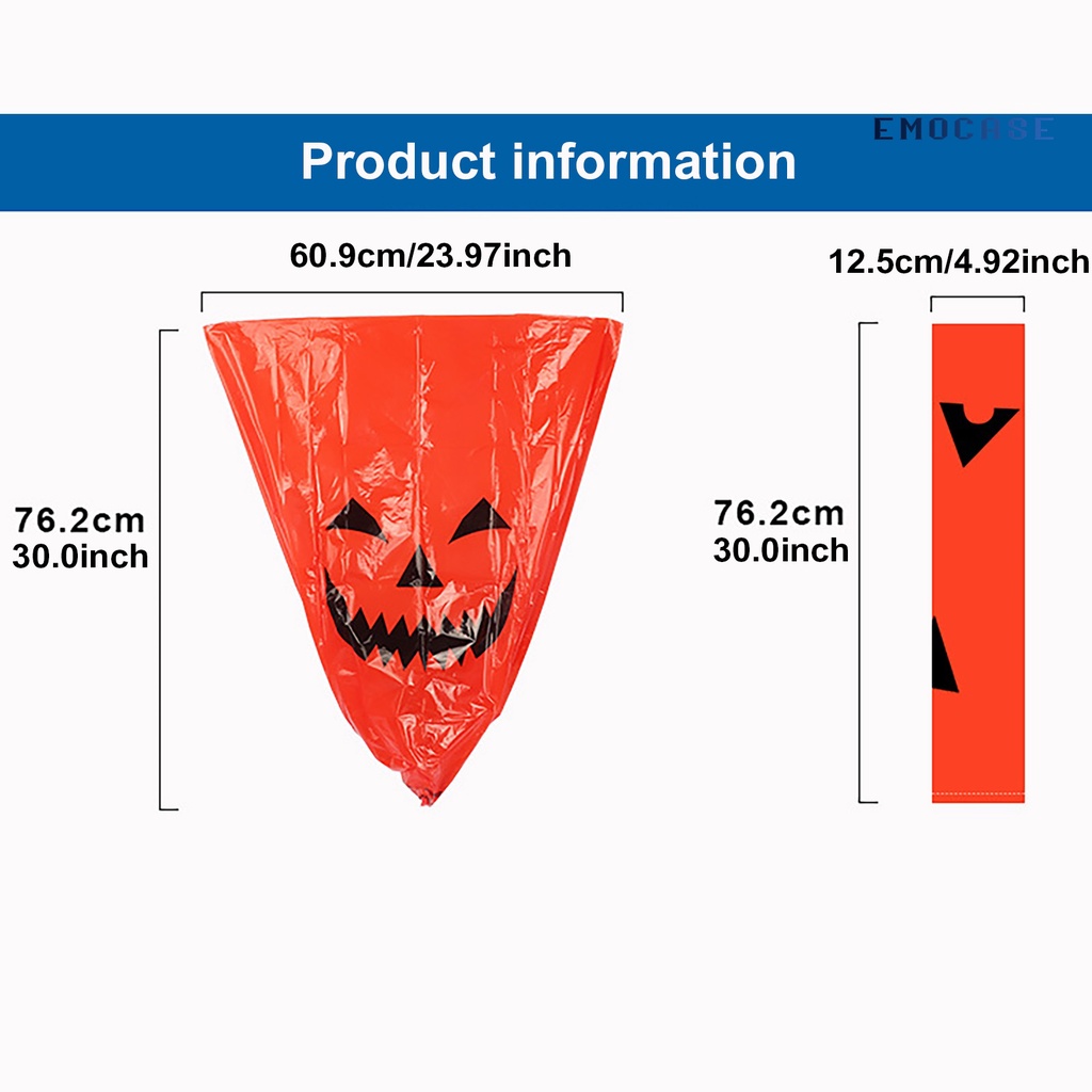 2 Túi Đựng Rác Cỡ Lớn Bằng Nhựa In Họa Tiết Halloween
