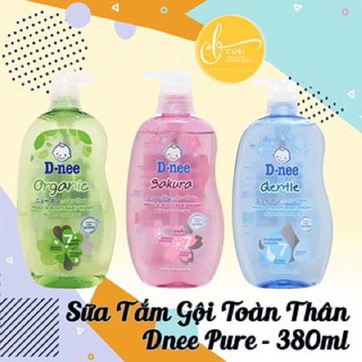 Sữa Tắm Gội Toàn Thân Dnee Pure Thái Lan 380ML - 1 Chai Sữa Tắm Chính Hãng Dnee