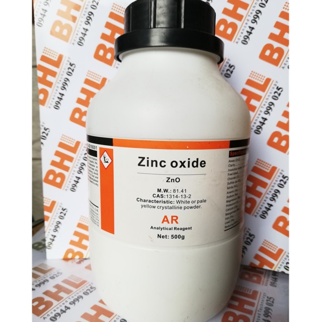 Hóa chất Kẽm oxit Zinc Oxide 500g ZnO Xilong Trung Quốc CAS 1314-13-2