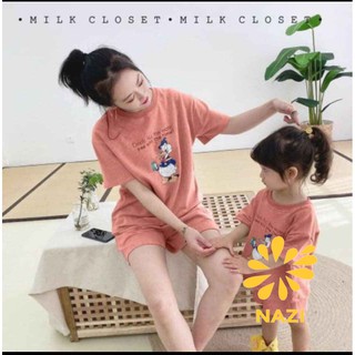 Set Bộ Đồ Đùi Cotton Mẹ Con Vịt Donan 3 Màu Hot Hit NaziSet01 (Có Video Quay Thật)