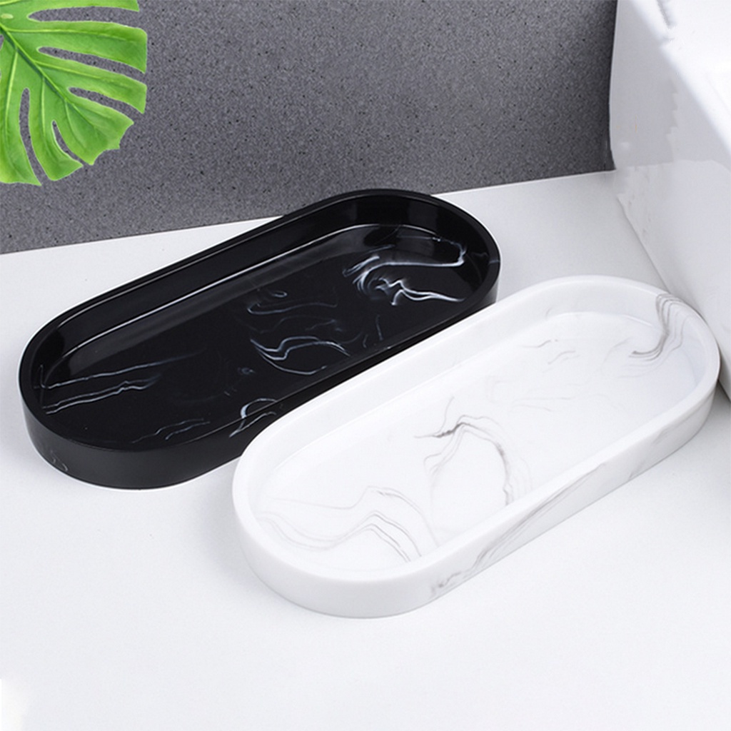 Khay Đựng Xà Phòng / Nước Hoa Hình Chữ Nhật Họa Tiết Đá Hoa Cương Handmade Sang Trọng Trang Trí Nhà Cửa