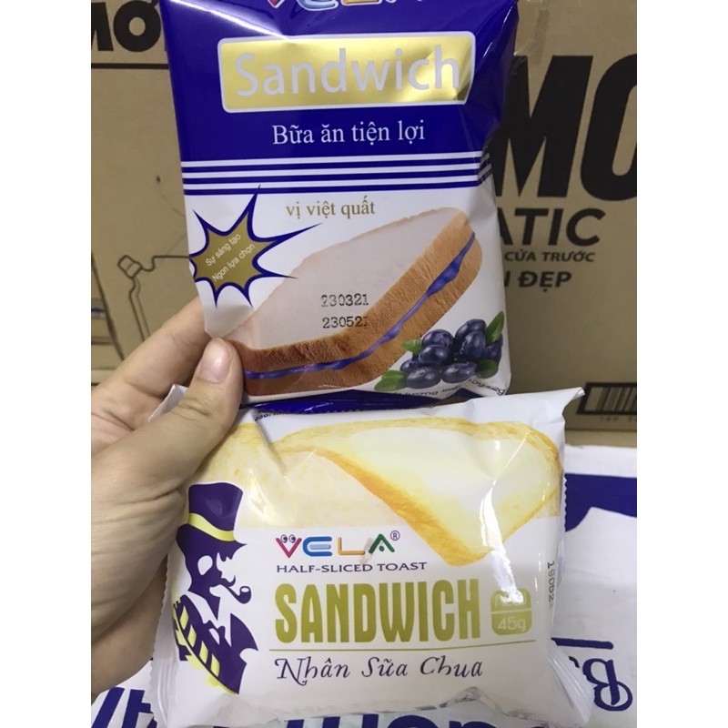 BÁNH SANDWICH SỮA CHUA VELA TƯƠI 45gr CHO BỮA SÁNG TIỆN LỢI