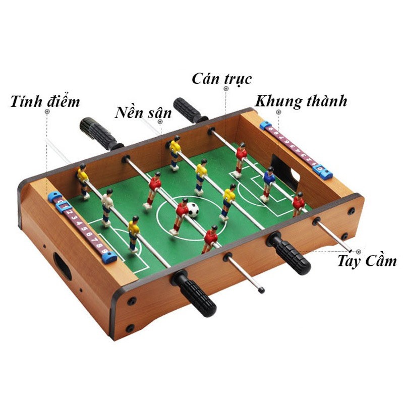 Đồ chơi bàn bi lắc 4 tay bóng đá Table Top Foosball (Gỗ) - Bàn chơi đá banh vui nhộn giảm căng thẳng cho bé bằng gỗ