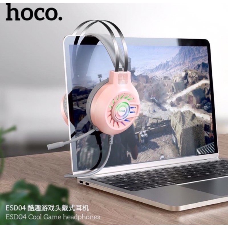 ✔CHÍNH HÃNG✔Tai nghe Gaming Hoco ESD04 có mic đàm thoại.Head phone chụp tai Bluetooth cho Game thủ-bass mạnh-pin khủng