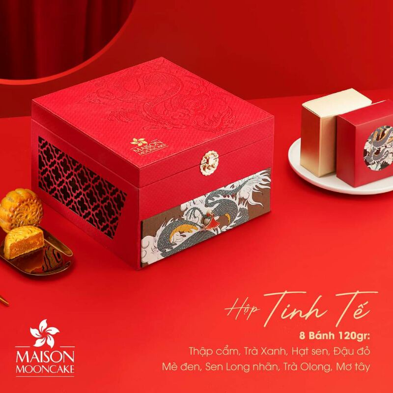 Bánh Trung Thu cao cấp Maison hộp VIP 8 bánh hoặc 7 bánh