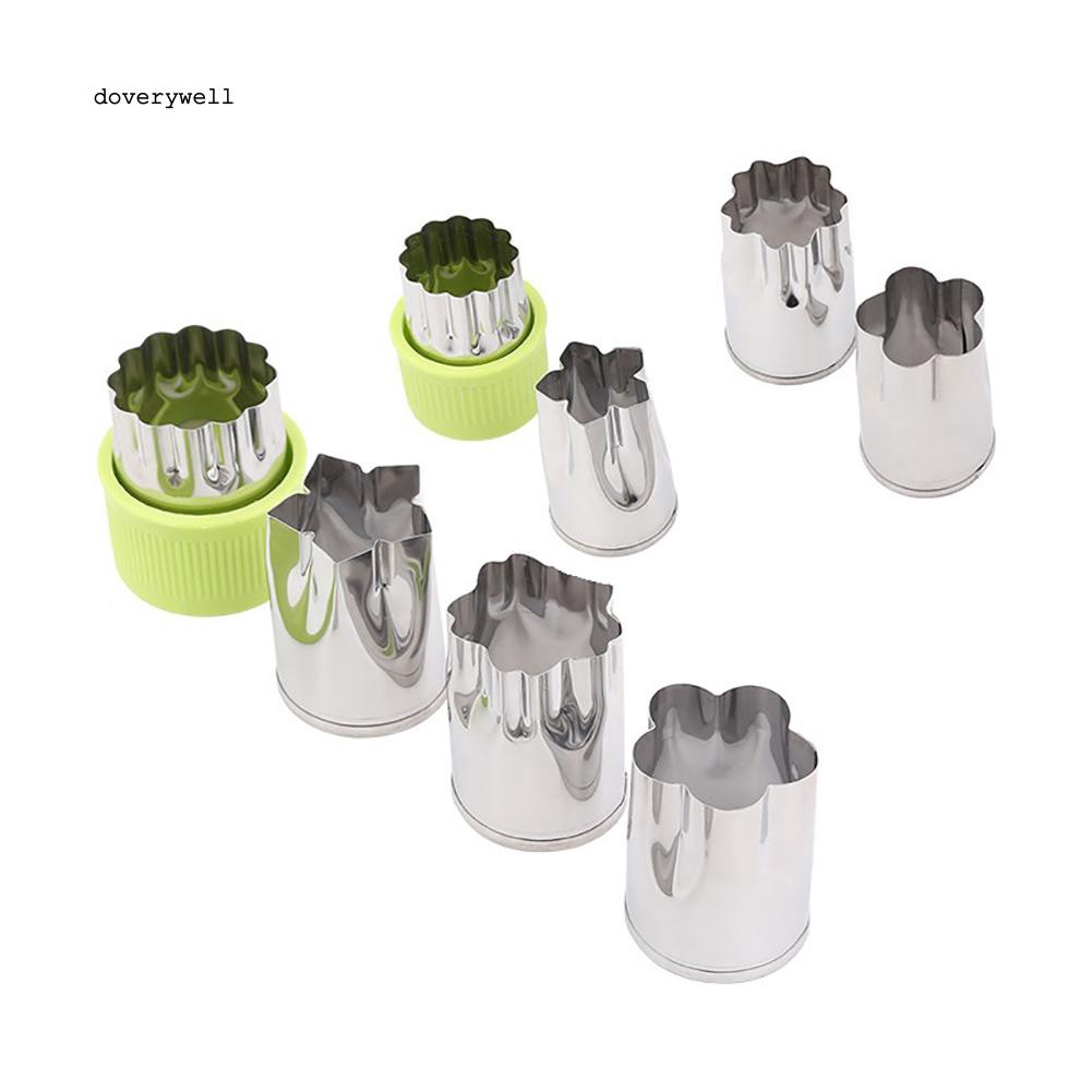 8 khuôn cắt bánh/rau củ quả hình bông hoa bằng thép không gỉ + nhựa kích thước 5.2cm x 3.8cm