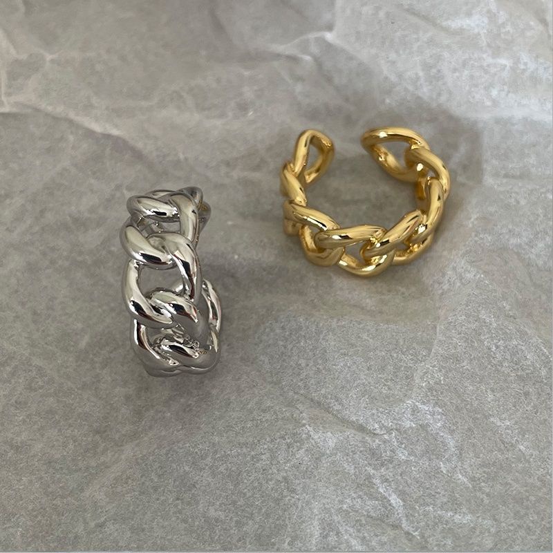 Nhẫn đeo tay kim loại thiết kế đơn giản phong cách thời trang hip hop