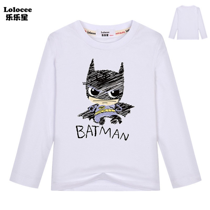 Áo Thun Cotton Tay Dài Hình Batman Cho Bé Trai 2019