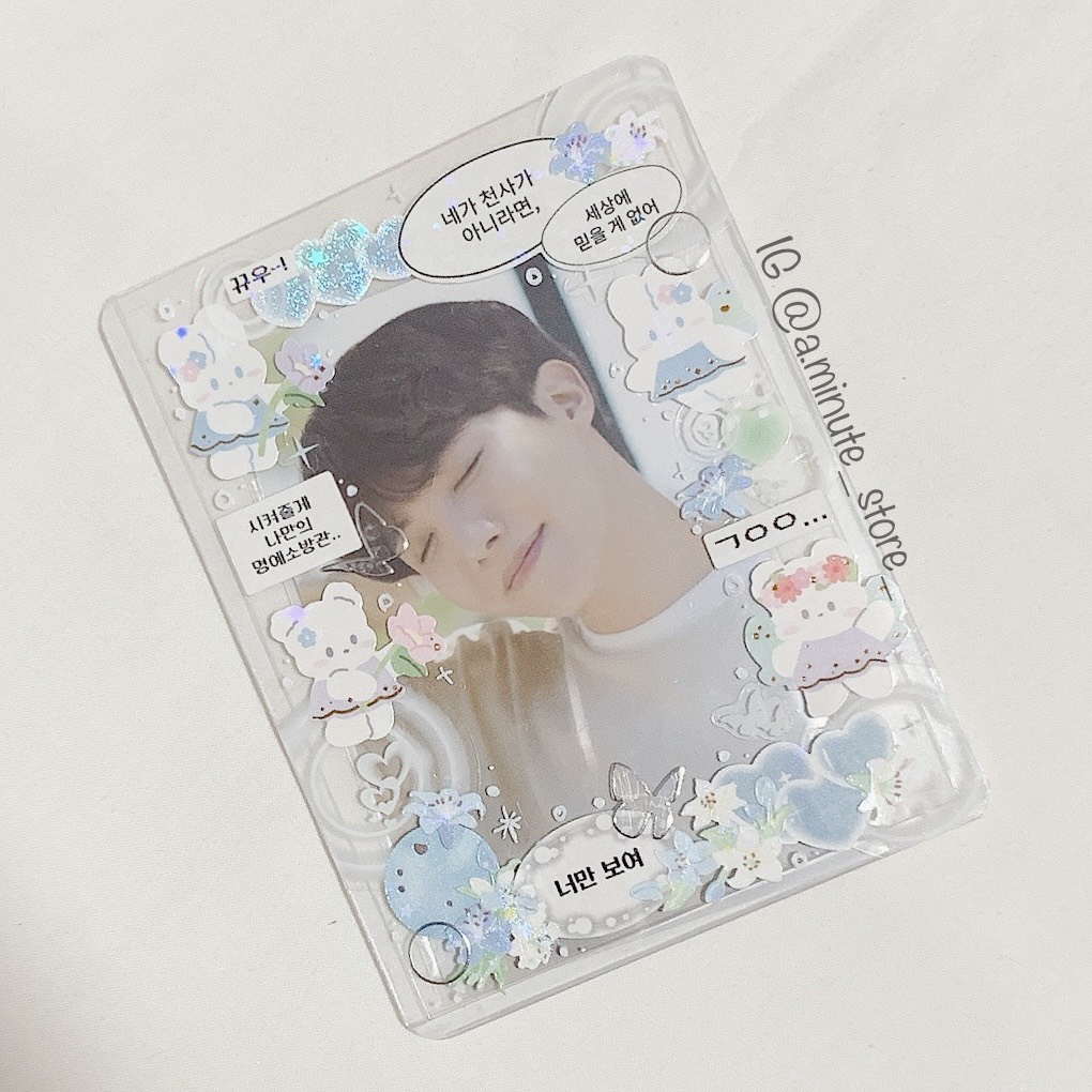 Thẻ nhựa đựng card idol-Toploader decor sticker-Toploader b8 trắng glueset (đọc mô tả)