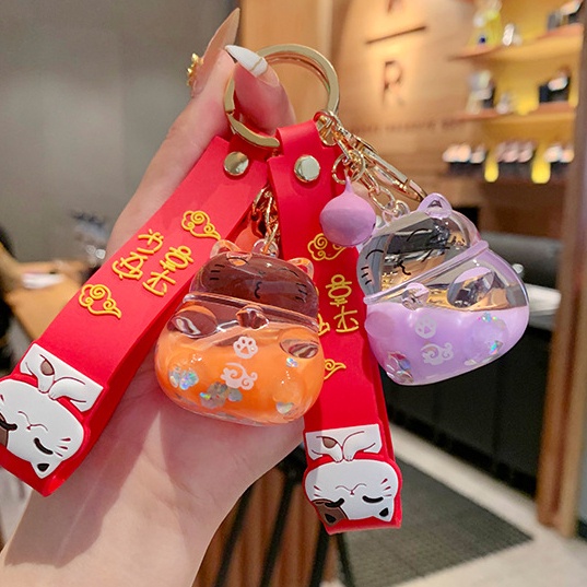 Móc Khóa Mặt Hình Mèo May Mắn Sáng Tạo Cho Nam Và Nữ