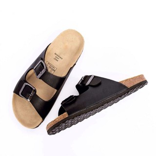 Dép nam nữ quai ngang màu đen, dép mang trong nhà - DatShoes D02B