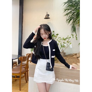 Set 2 Món Áo khoác phối viền + 2 dây