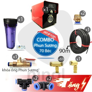 Bộ phun sương máy bơm công suất lớn 100 béc tưới lan, cây cảnh
