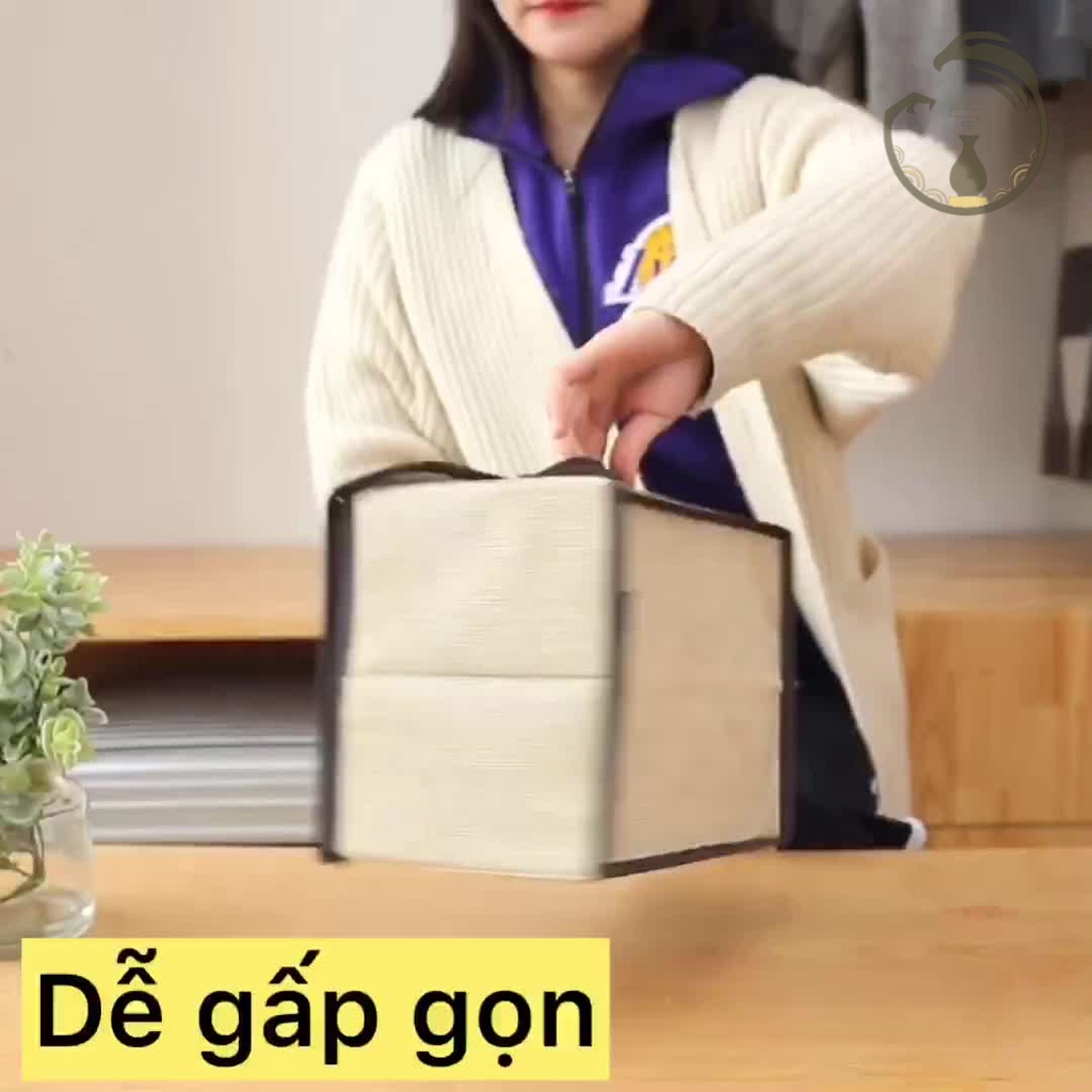 Hộp vải đựng quần áo có nắp 2 size thùng vải đựng đồ có nắp đa năng để đồ cá nhân gấp gọn tiện lợi -Fashinrandy
