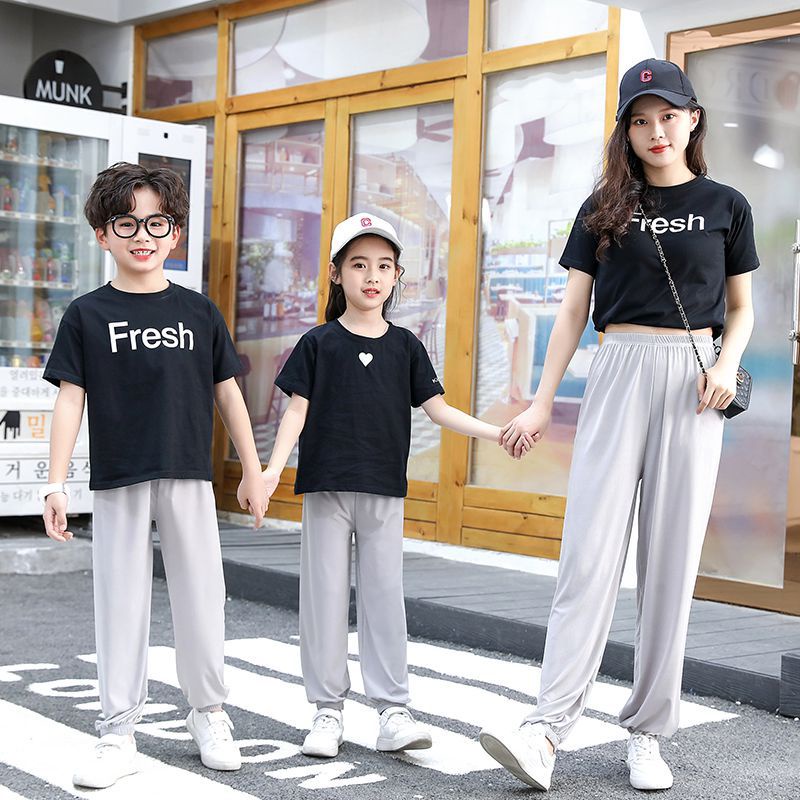 Quần dài YAOEENH màu trơn đơn giản thời trang dành cho mẹ/ bé