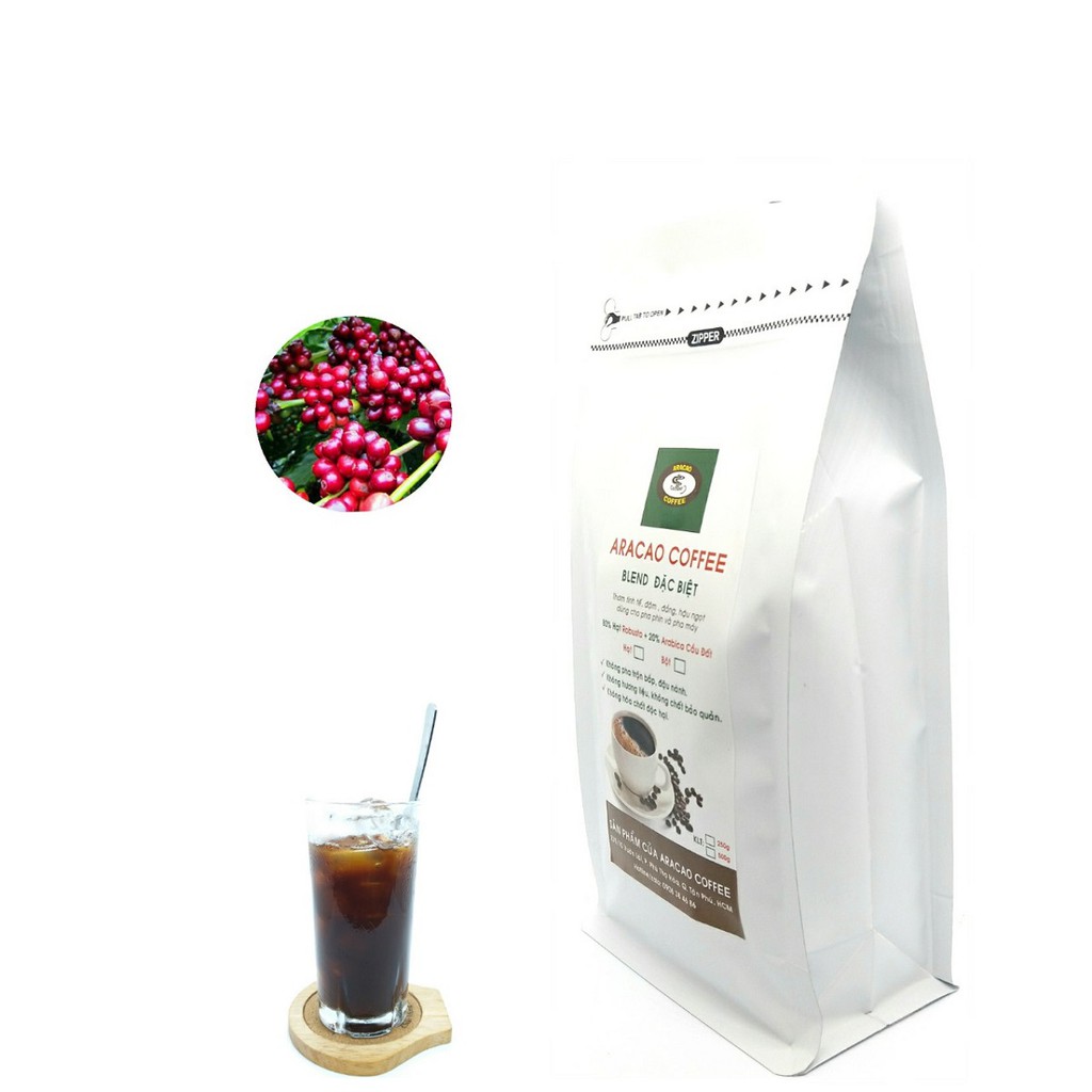 (1kg 2 GÓI ) Cà phê nguyên chất, cafe rang xay, BLEND ĐẶC BIỆT, pha phin và pha máy- ARACAO COFFEE