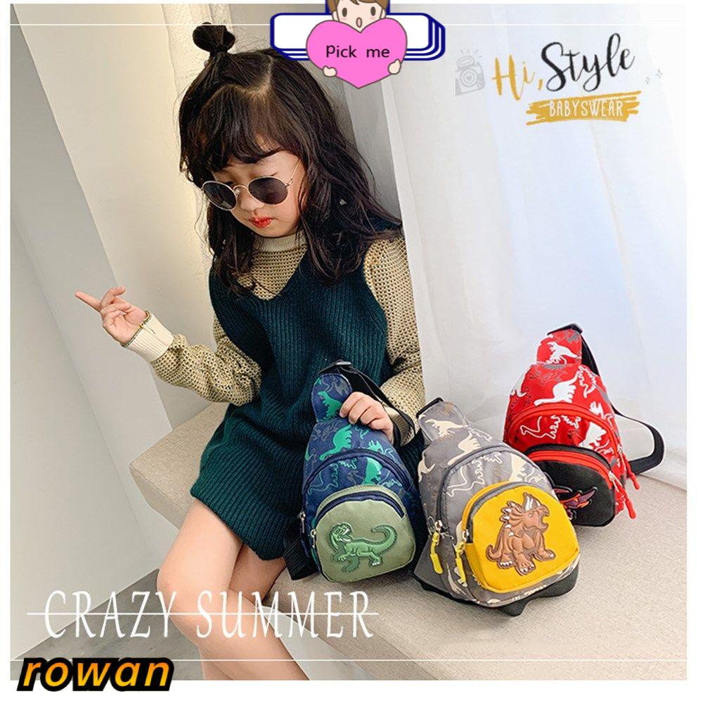 Túi đeo chéo vai bằng nylon họa tiết khủng long hoạt hình dễ thương sành điệu cho bé