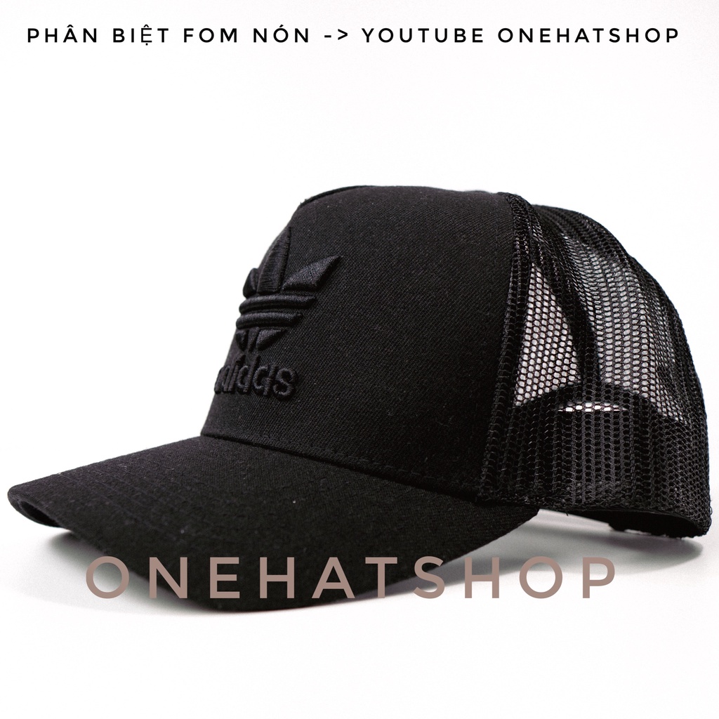Nón Adi full black trucker lưới fom đẹp