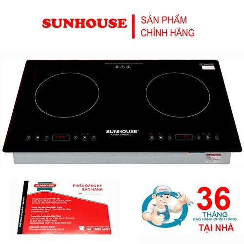 [Mã ELMS3TR giảm 7% đơn 2TR] Bếp đôi điện từ SUNHOUSE SHB9101