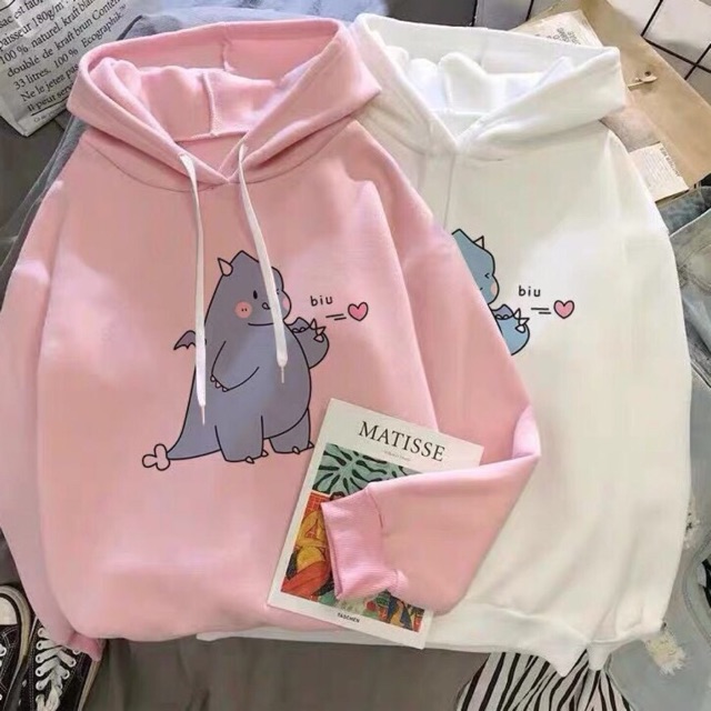 Áo hoodie khủng long bắn tym cute 🚚FREESHIP🚚 Áo khoác hoodie mẫu bán chạy nhất năm