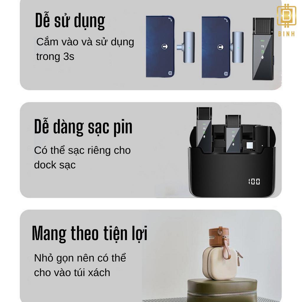Mic Thu Âm Micro Không Dây Cài Áo Điện Thoại_SI8