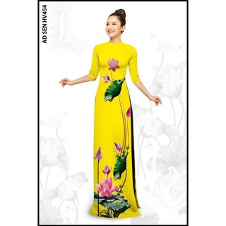 ÁO DÀI SEN CỔ TRÒN TAY LỞ