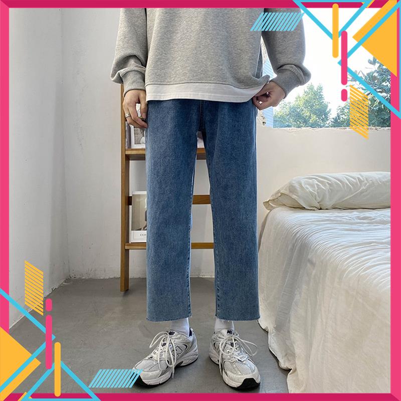 Quần Jean Baggy Nam NEIT STORE Form Ống Rộng Tỉa Tơ Phong Cách Hàn Quốc Thời Trang Co Dãn MSP15800