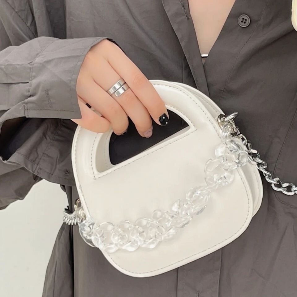 Túi mini dây xích thời trang túi xách đeo chéo đơn giản túi hộp vuông