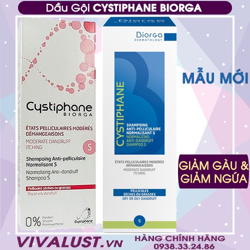 Dầu Gội Giảm Gàu CYSTIPHANE Biorga Anti - Dandruff Shampoo DS (200ml)