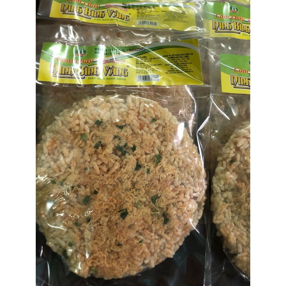 Cơm cháy Ninh Bình Vàng tròn 65g thùng 40 gói chà bông tẩm vị ruốc hành