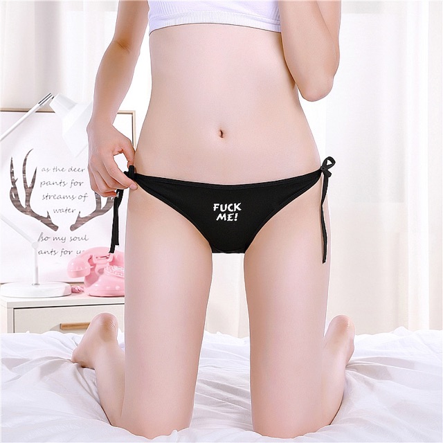 Quần lót nữ cotton sexy gợi cảm dây buộc họa tiết cute N300 | BigBuy360 - bigbuy360.vn
