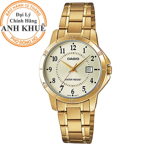 Đồng hồ nữ dây kim loại Casio chính hãng Anh Khuê LTP-V004G-9BUDF