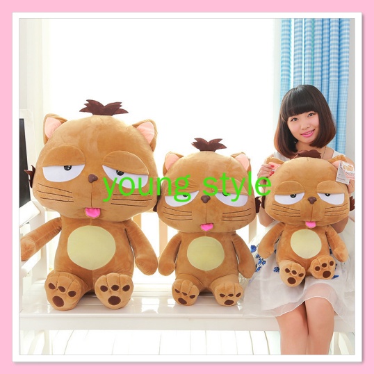 Gấu bông Hình Con Mèo Mắt Lim Dim, Mèo Bông Cute