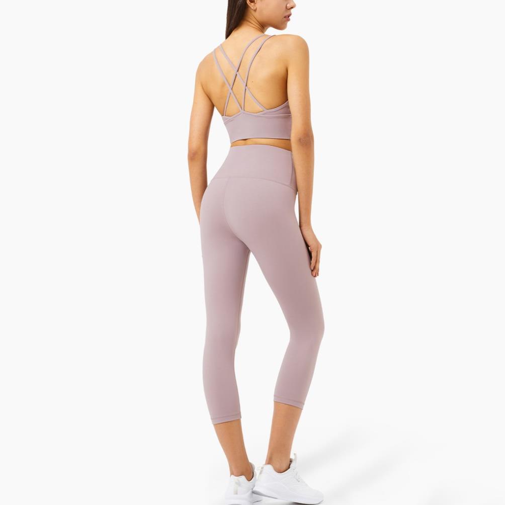 SẴN Bộ Đồ Thể Thao MOVING PEACH BBC + ACI Chống Sốc Gồm Áo Lót Và Quần Lửng Tập Yoga