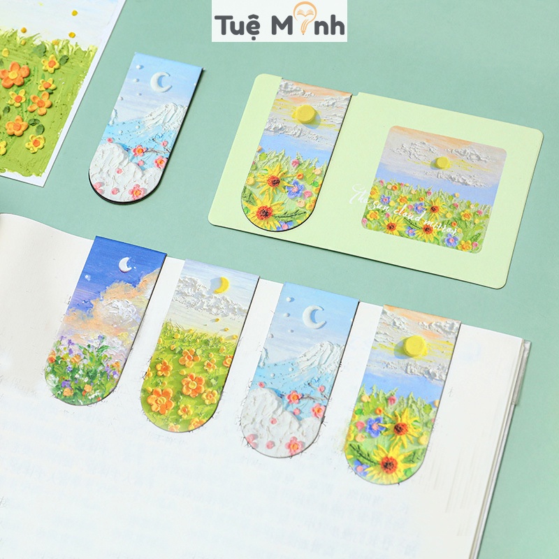Đánh dấu sách nam châm bookmark NO21 hình tranh sơn dầu nghệ thuật, đánh dấu vở sách