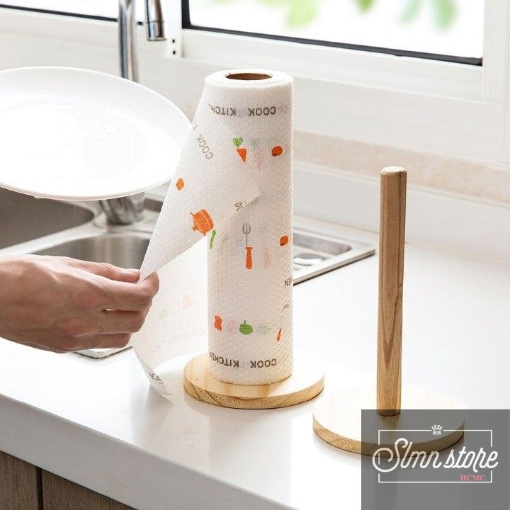 Cuộn giấy lau nhà bếp 20 – 25 cm đa năng, khăn lau bếp, lau tay in họa tiết ngộ nghĩnh, tái sử dụng. SD1-GiayCuon