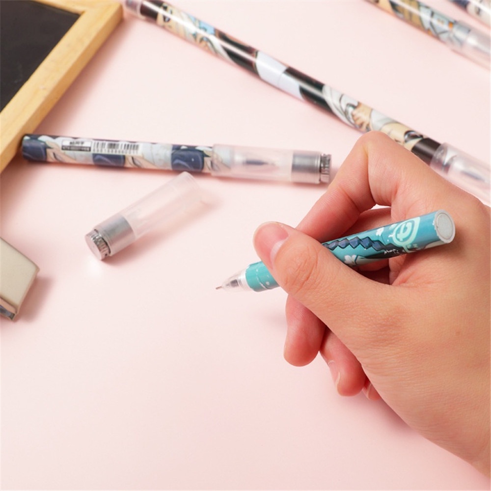 1 Bút Gel Xoay Gắn Đèn LED Hoạt Hình Đáng Yêu Dành Cho Học Sinh/Văn Phòng