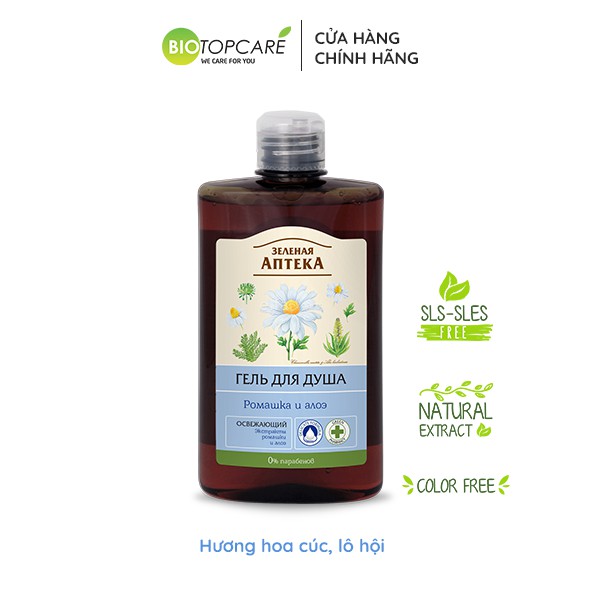 Sữa tắm dưỡng ẩm và làm mềm da Apteka 400 ml không chứa Paraben và chất tạo màu - BioTopcare Official - TN199